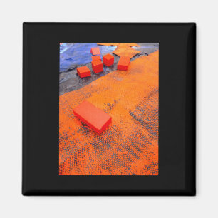 Aimant Arts Plastiques Orange Et Bleu Abstraits