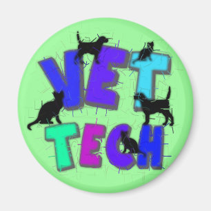 Aimant Artsy Vet Tech Cadeaux, dessin unique artiste dess