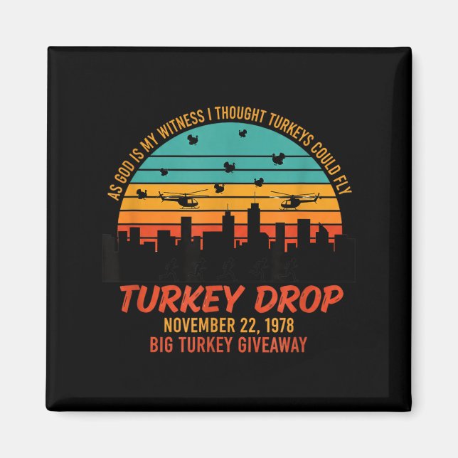 Aimant As God Is My Witness Turkey Drop - Retro Thanksgiv (Devant)