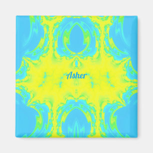 Aimant ASHER ~ Bleu et Jaune ~