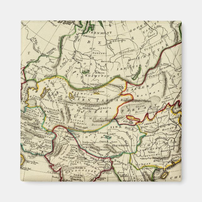 Aimant Asie avec frontières (Devant)