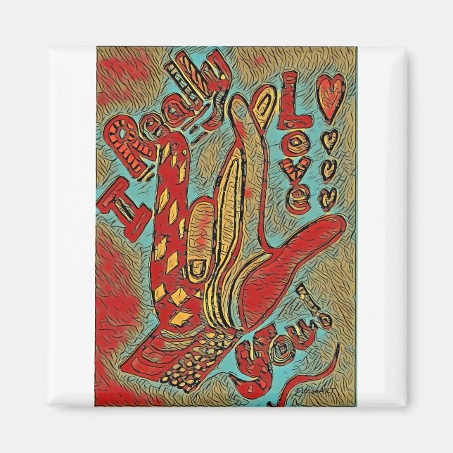 Aimant ASL Funky Je t'aime vraiment (Devant)