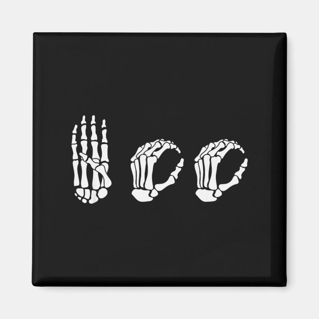Aimant Asl Halloween Skeleton Hand American Sign Language (Devant)