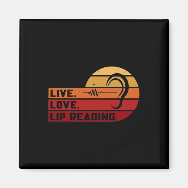 Aimant ASL Live Love Lecture Lire Lire Lire Langue des si (Devant)