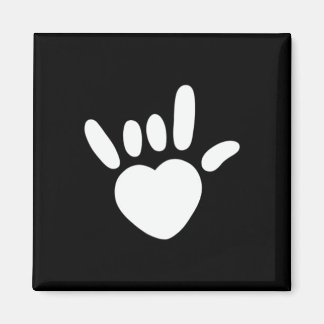 Aimant ASL Love Sign American Sign Language Deaf Awards (Devant)