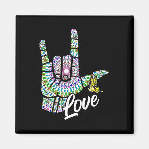 Aimant ASL Love You Main Sign Language Butterfly Deaf Awa