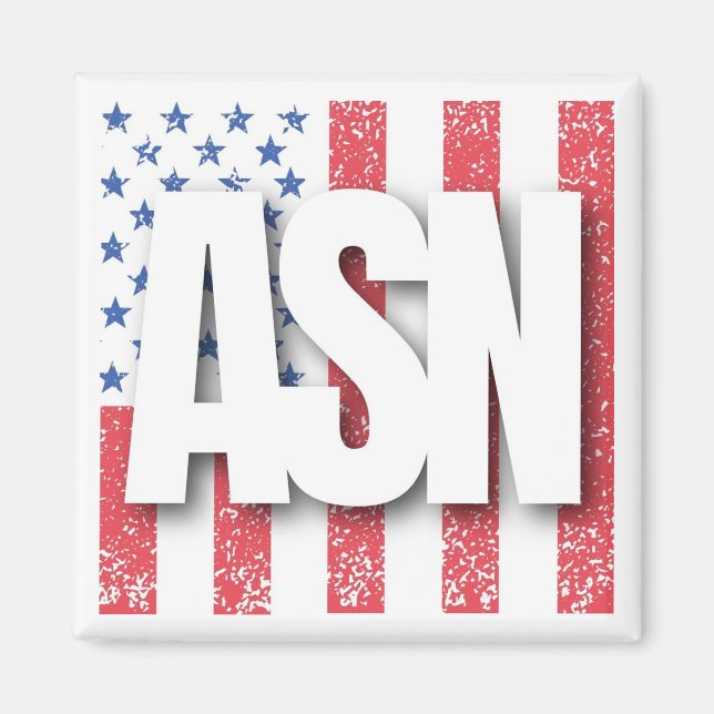 Aimant ASN - Drapeau de paix américain de l'État américai (Devant)