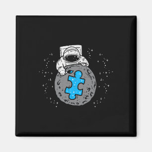 Aimant Astronaut Moon Blue Puzzle Piece Sensibilisation s