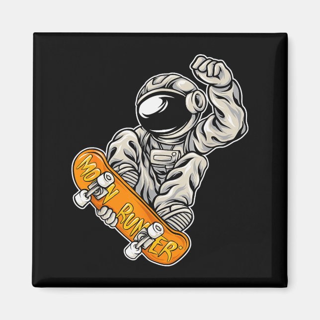 Aimant Astronaut Skateboarder, Skateboarding Lover, Astro (Devant)