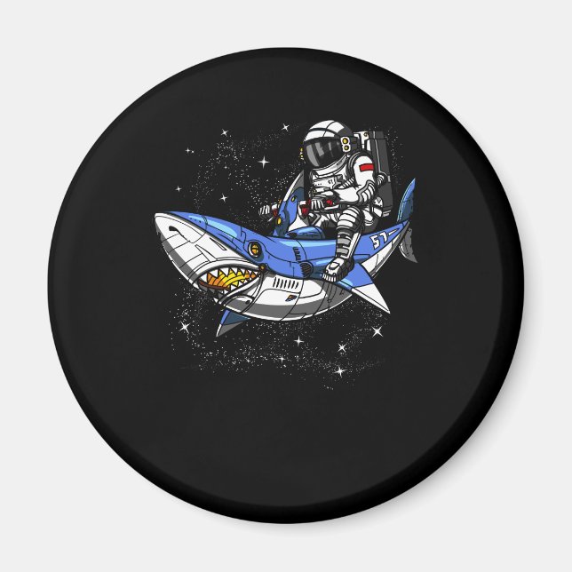 Aimant Astronaut spatial chevauchant la galaxie du requin (Devant)