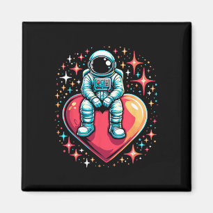 Aimant Astronaute de l'espace cœur Lloon Saint-Valentin S