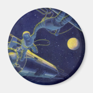 Aimant Astronautes de la science-fiction vintage dans l'e