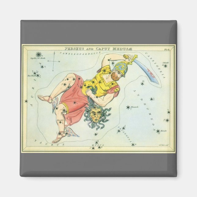 Aimant Astronomie Ancienne, Persée et la Tête de Méduse (Devant)