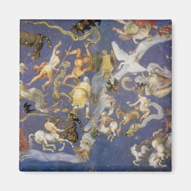 Aimant Astronomie vintage Constellations célestes Fresco (Devant)