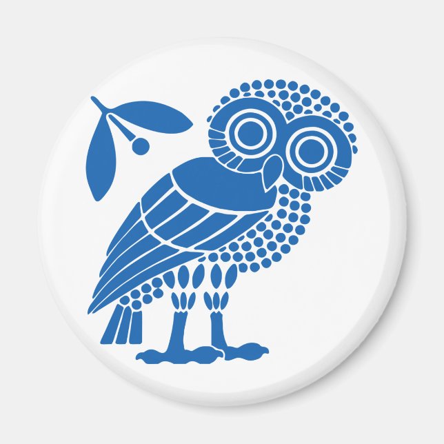Aimant Athènes ville municipalité symbole emblème hibou b (Devant)