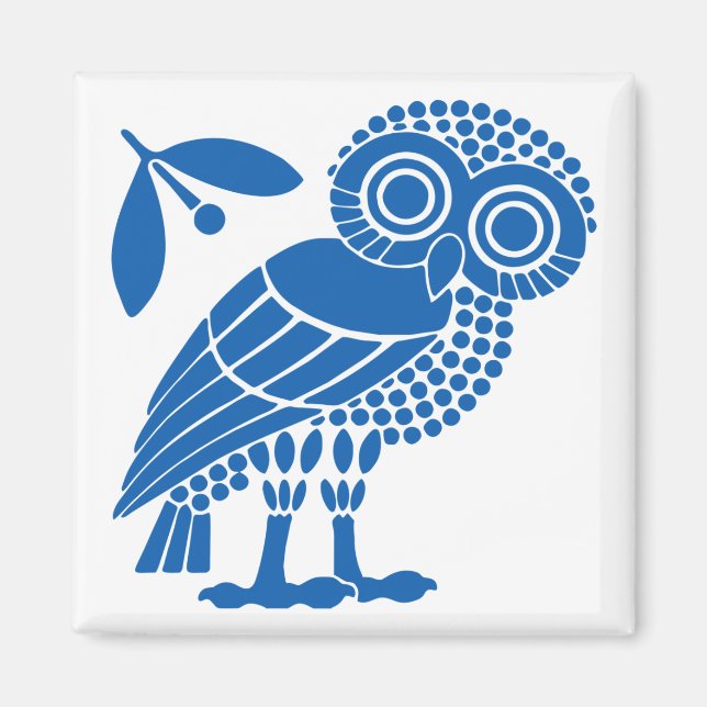 Aimant Athènes ville municipalité symbole emblème hibou b (Devant)