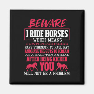 Aimant Attention Je Ride Chevaux Cheval Équitation Équita
