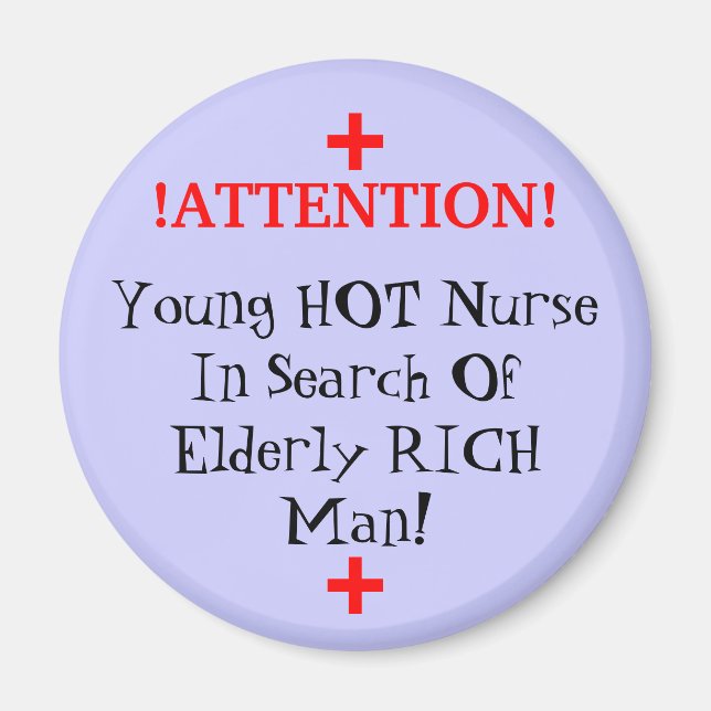 Aimant ATTENTION!, +, +, Jeune infirmière de HOT à la rec (Devant)