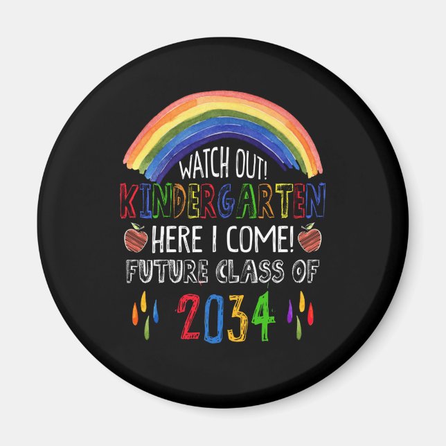 Aimant Attention maternelle Je viens Future Class 2034 (Devant)