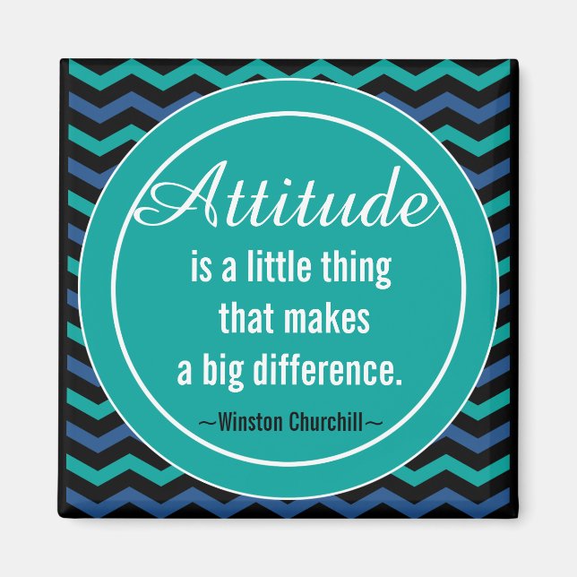 Aimant Attitude positive Citation de Churchill Motivation (Devant)