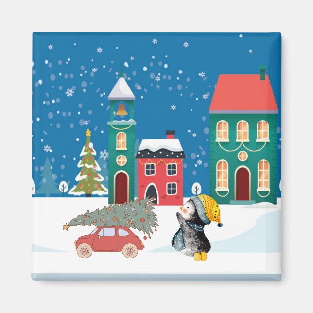 Aimant au design de Snowman (Devant)