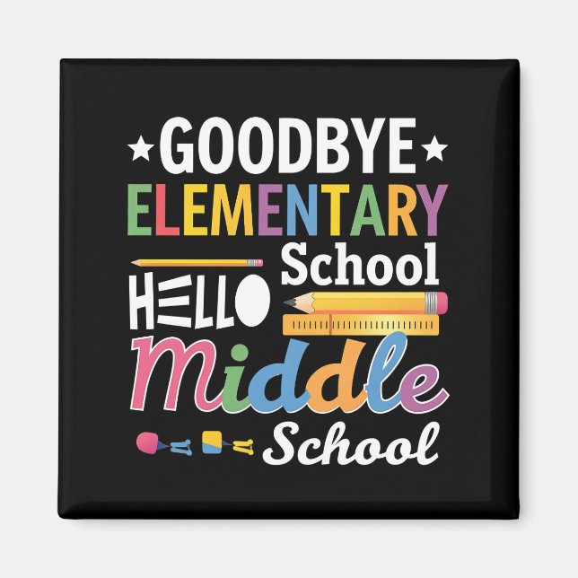 Aimant Au revoir école primaire Bonjour collège (Devant)