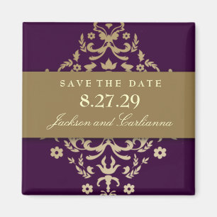 Aimant aubergine d'ivoire d'or de la damassé 311-Dazzlin