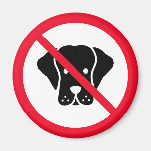 Aimant Aucun chien autorisé Panneau Cercle rouge Magn