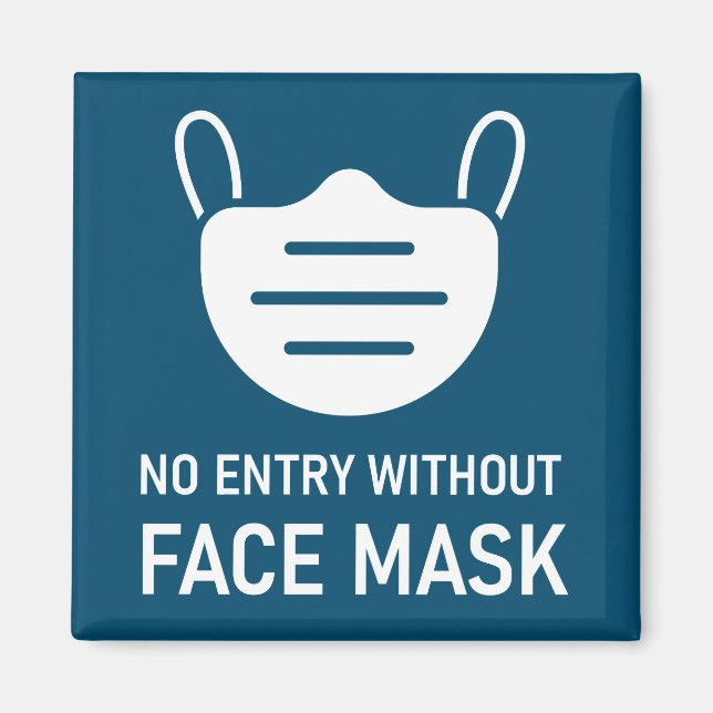 Aimant Aucune entrée sans masque facial (Devant)