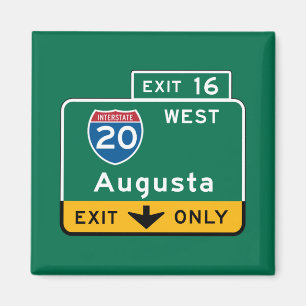 Aimant Augusta, panneau routier de GA