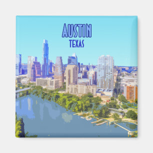 Aimant Austin Downtown Texas Vintage
