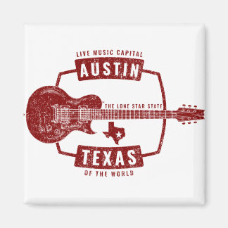 Aimant Austin Texas Live Music Guitare