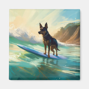 Aimant Australian Kelpie Beach Surf Paining
