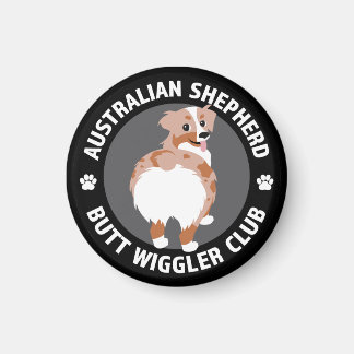 Aimant Australian Shepherd Butt Wigglers Club - Red Merle
