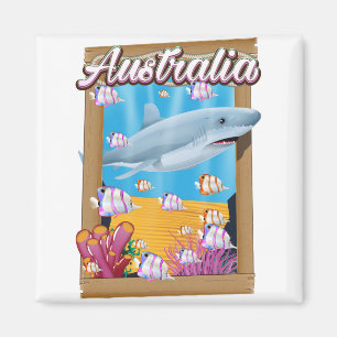 Aimant Australie poster de voyage de requins sous-marins