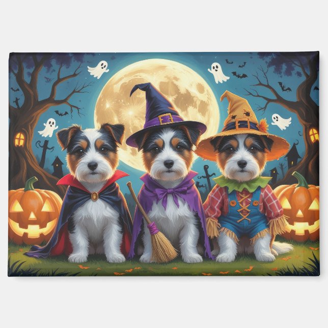 Aimant Australie Terrier Chiens Citrouille Halloween Funn (Recto)