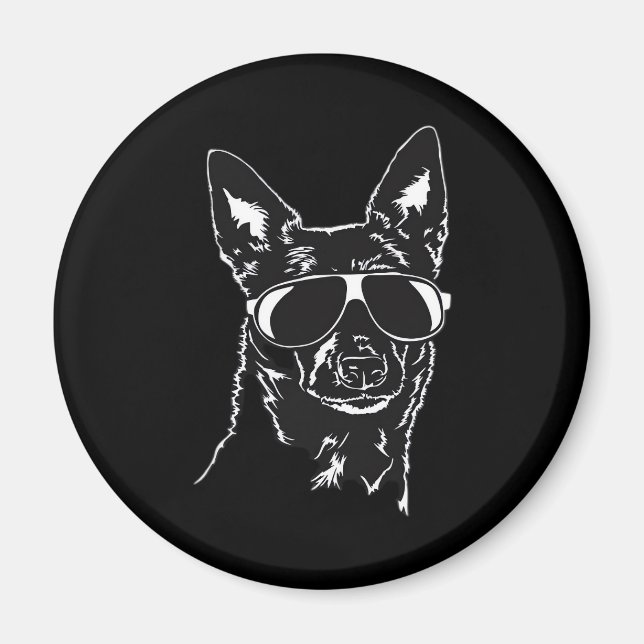 Aimant Australien Kelpie cool lunettes de soleil Classiqu (Devant)