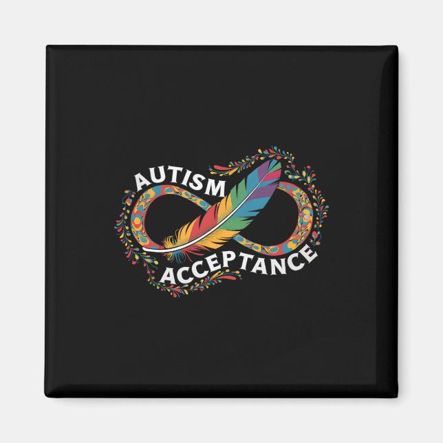 Aimant Autism Red Instead Infinity Symbol Autistic Accept (Devant)