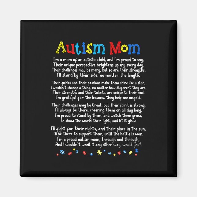 Aimant Autism Shirt Be Kind Sensibilisation sur l'autisme (Devant)