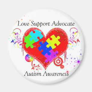 Aimant Autisme Coeur brillant