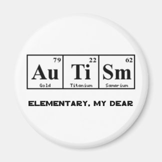 Aimant Autisme, éléments de tableau périodique et Sherloc