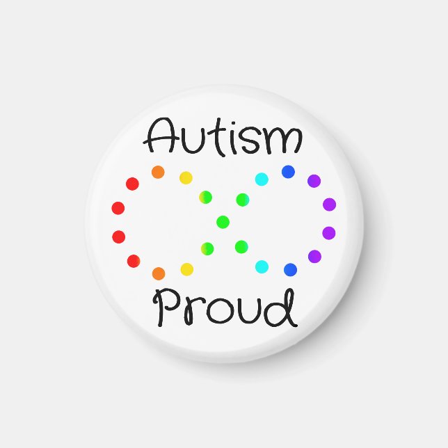 Aimant Autisme Fière Neurodiversité Acceptation Arc-en-ci (Devant)