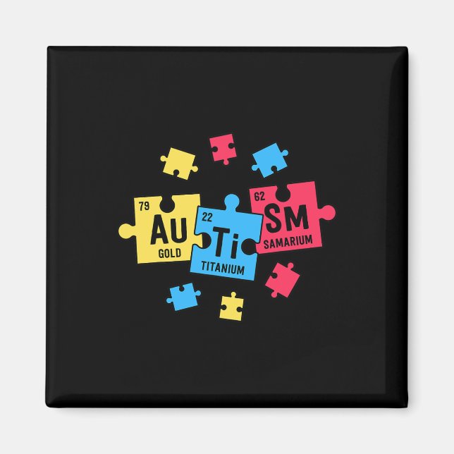 Aimant Autisme Pour Les Enseignants VITESSE Éléments De T (Devant)