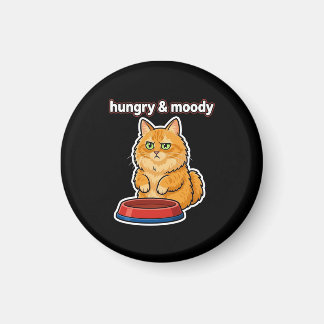 Aimant Autocollant de mème de chat orange mignon affamé e