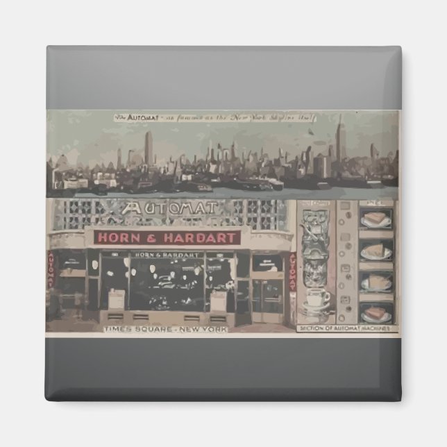 Aimant Automat Horn & Hardart Time Carré New York, Vinta (Devant)