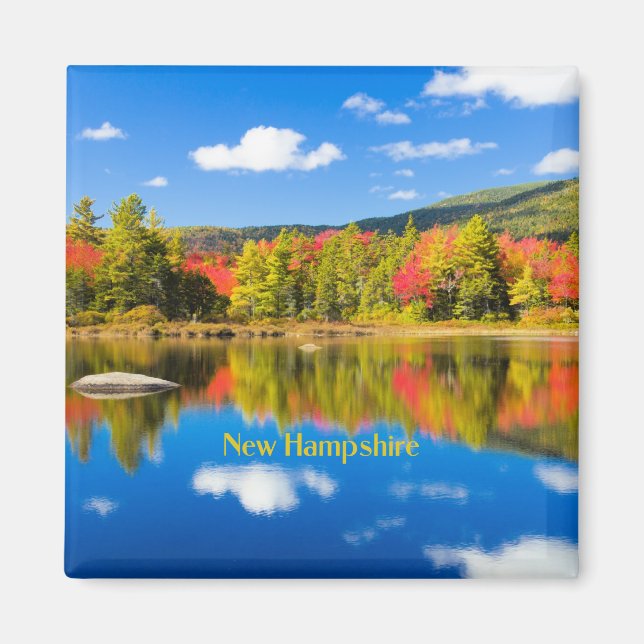 Aimant Automne au bord du lac, New Hampshire, (Devant)