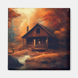 Aimant Automne/Automne/Halloween/Peinture rustique