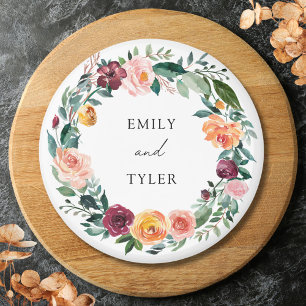 Aimant Automne Fleur Rose Fleur Floral Mariage Wreath