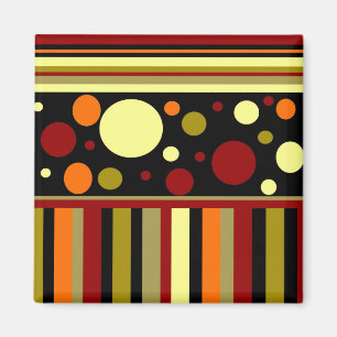 Aimant Automne Tones de la Terre Stripes Pois Motif