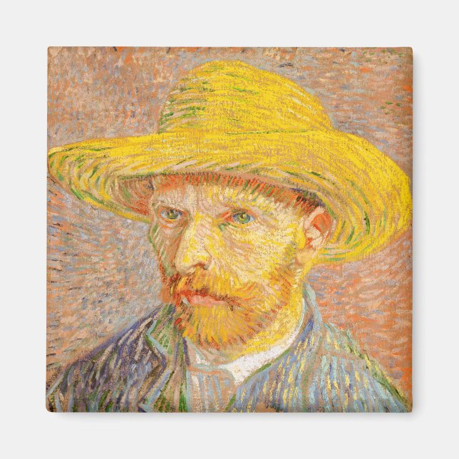Aimant Autoportrait de Vincent Van Gogh avec art Casquett (Devant)